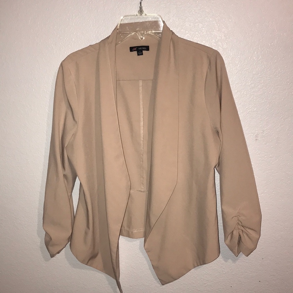 Tan silk like blazer